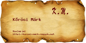 Kőrösi Márk névjegykártya